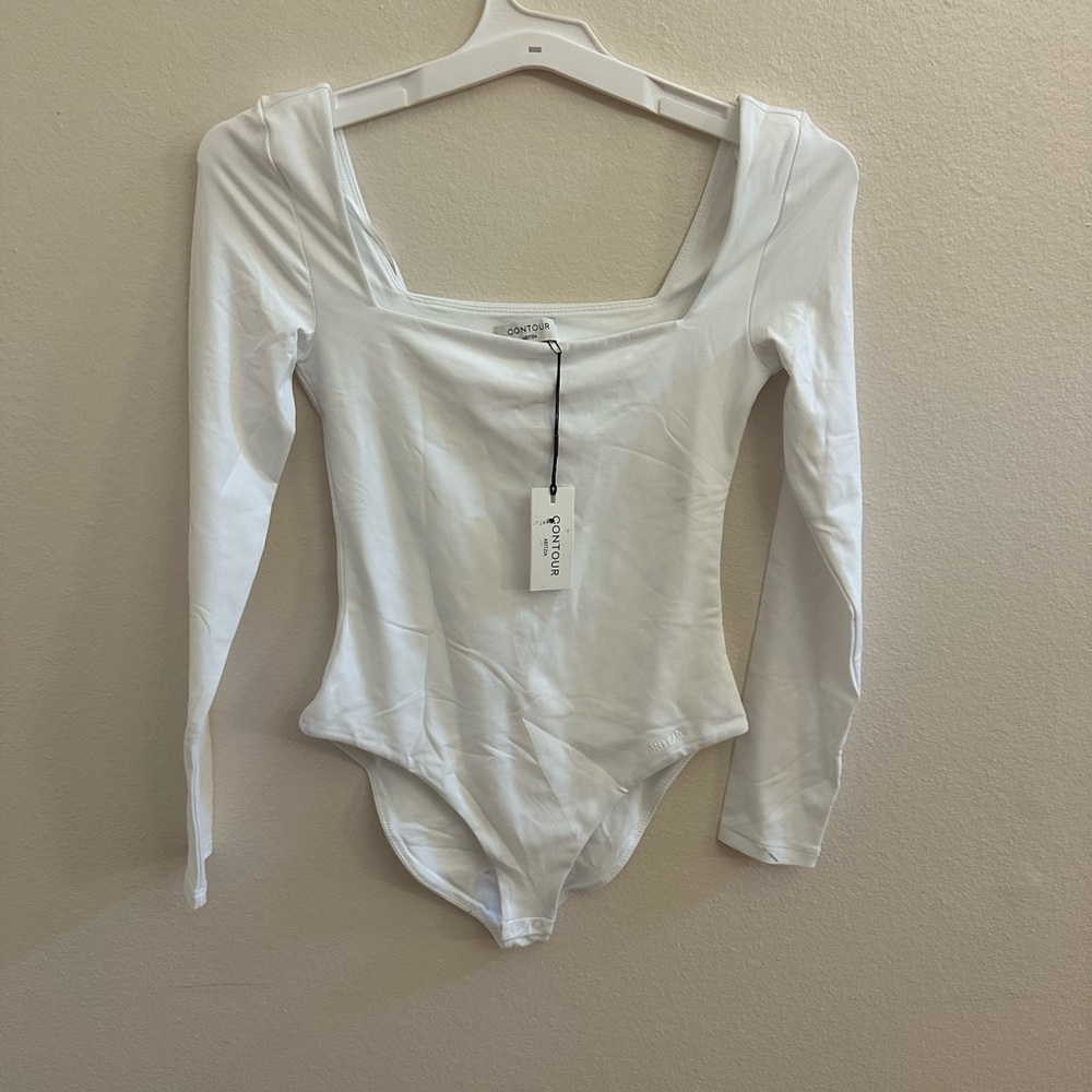 Aritzia Square Neck White Bodysuit